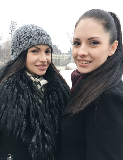 Euro lesbians Rebecca Volpetti & Sasha Rose spend a romantic evening fucking